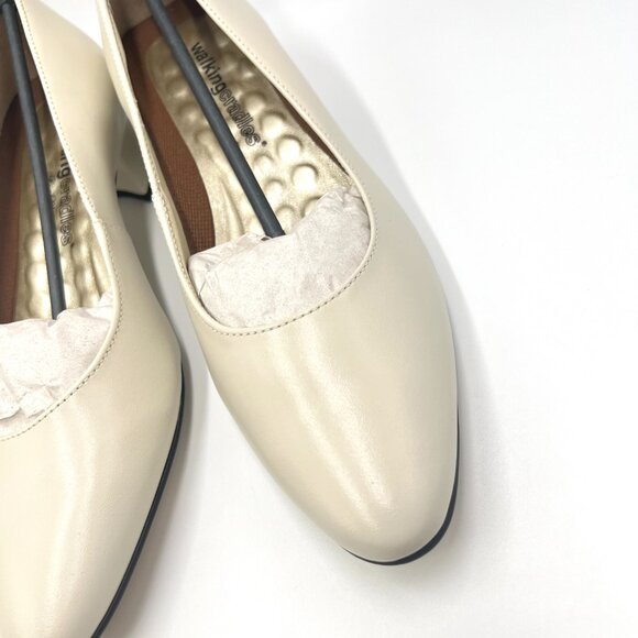 8N 8 NARROW WIDTH Walking Cradles Bone Cream Leather Heels‎ Pumps Shoes - Picture 5 of 13